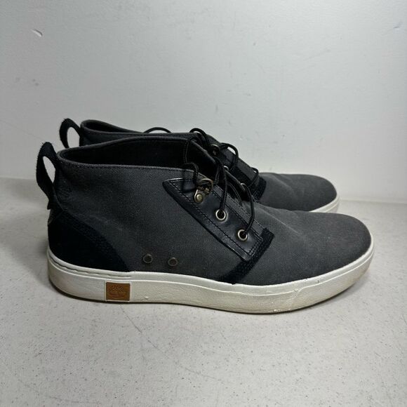Timberland Mens Amherst High Top Navy Leather Chukka Boot Size 9,5 - Picture 2 of 8